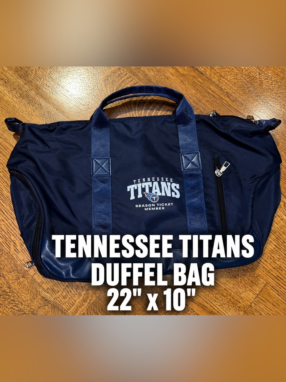 Tennessee Titans Season Ticket Member Navy Duffel Gym Travel Bag w/ Strap-NEW